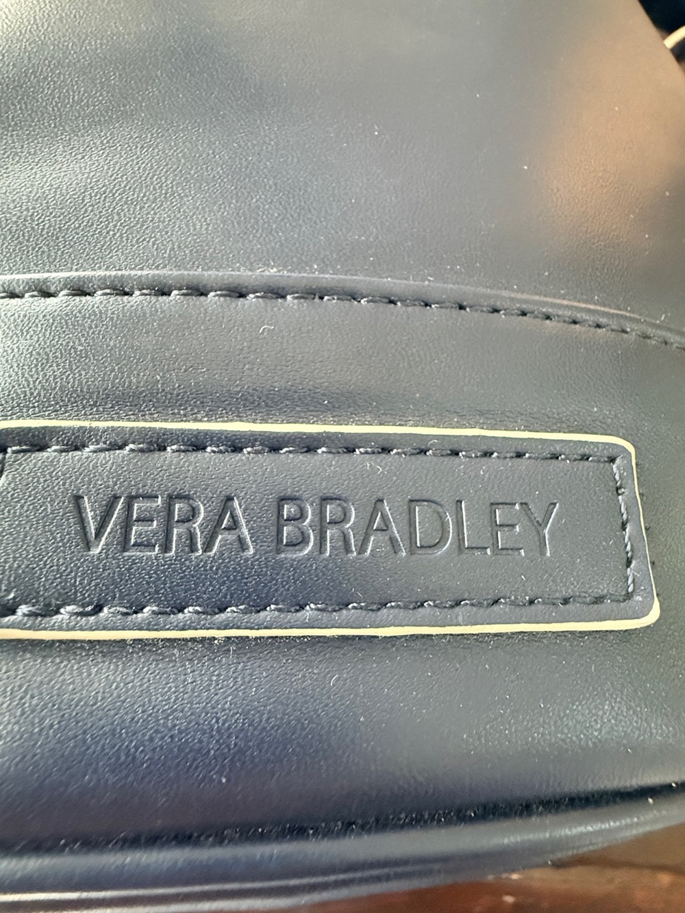 Vera Bradley NWOT Vegan leather Navy
Bucket/crossbody bag w/ 
Silver Hardware - Picture 3 of 13